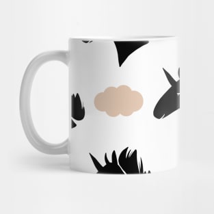 printmaking pattern black and white elements Mug